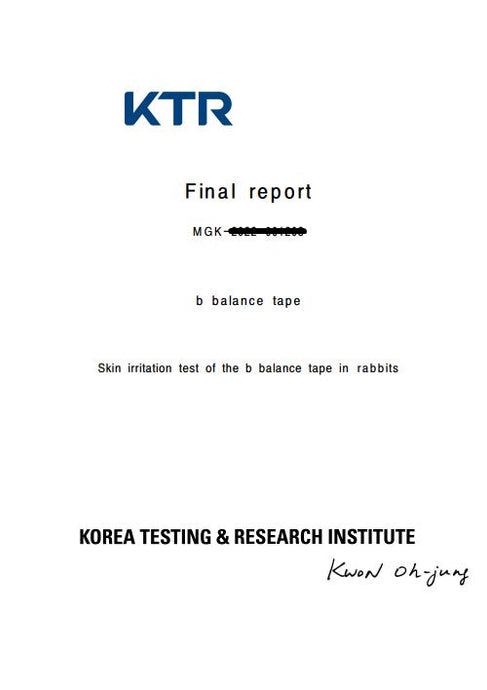 Skin irritation test of the COVER Kinesiology tape